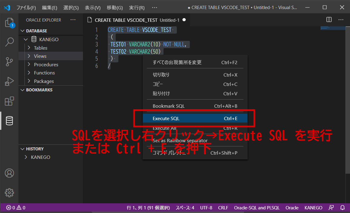 PL/SQL（Oracle）をVSCodeで編集したい カネゴラボ